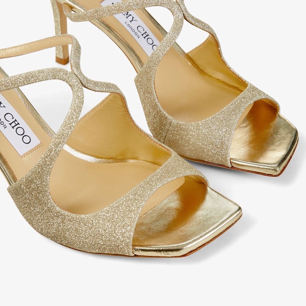 Jimmy Choo Anise 75 Platinum Ice Dusty Glitter Mules - Picture 5 of 11